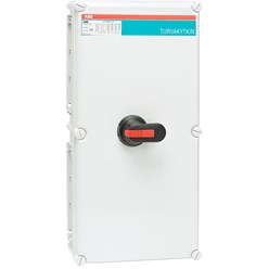 Lastscheider, 3P + 1M/ 1V 200A, flens II kunststof kast, IP65, zwarte